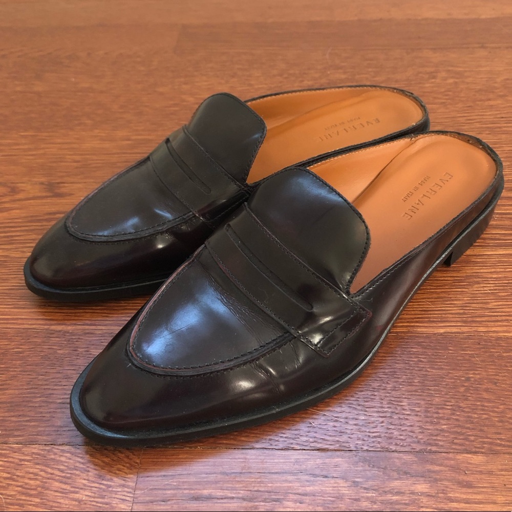 Everlane Modern Penny Loafer Mule sz 8 in Burgundy